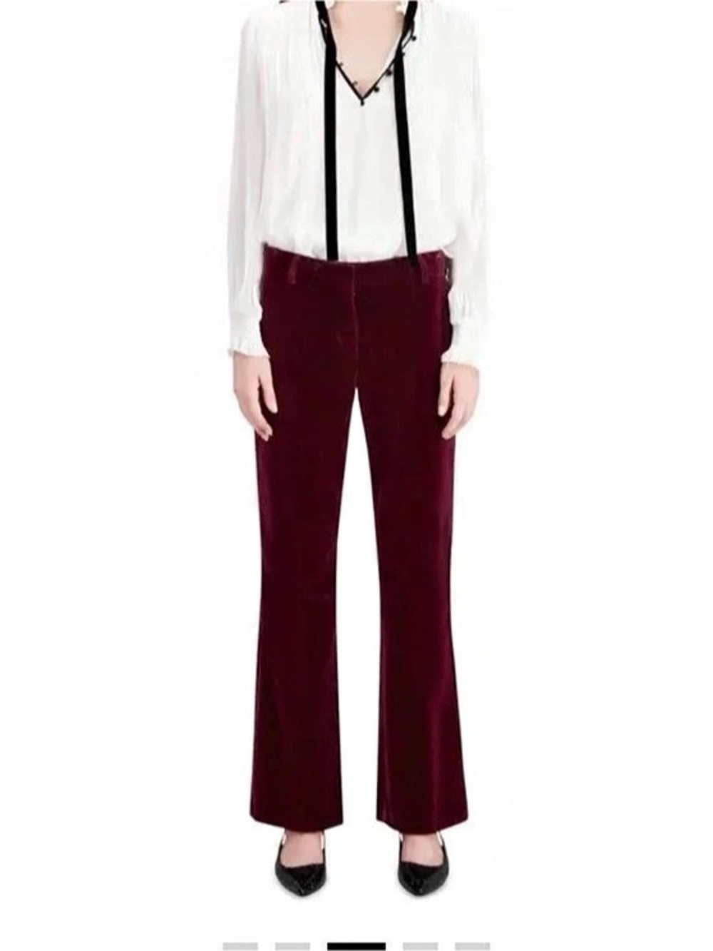 NEW THe Kooples Sweet Velvet Flare Leg Pants size 32